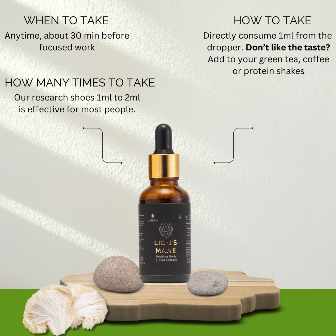 Lion's Mane Liquid Extract | Liquid Tincture | 30ml | Focus and Clarity