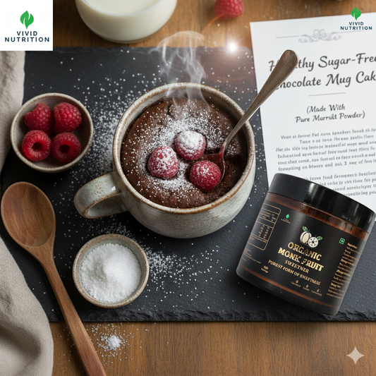 Healthy Sugar-Free Chocolate Mug Cake (Made With Vivid Nutrition Pure Monk Fruit Powder)