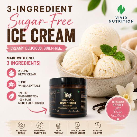 3-Ingredient Sugar-Free Ice Cream (No Ice Cream Maker Needed!)
